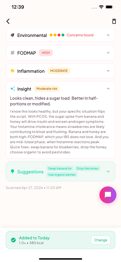 Personalized insight tuned to user profile